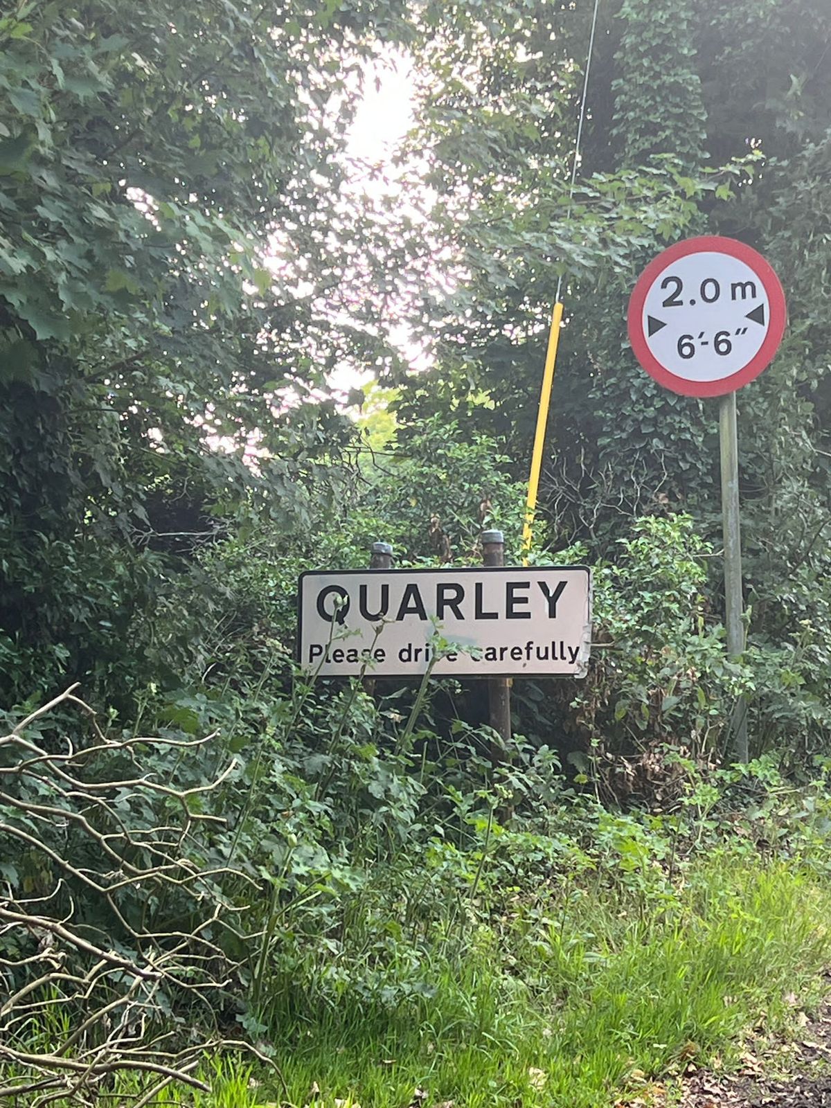 Quarley village road sign