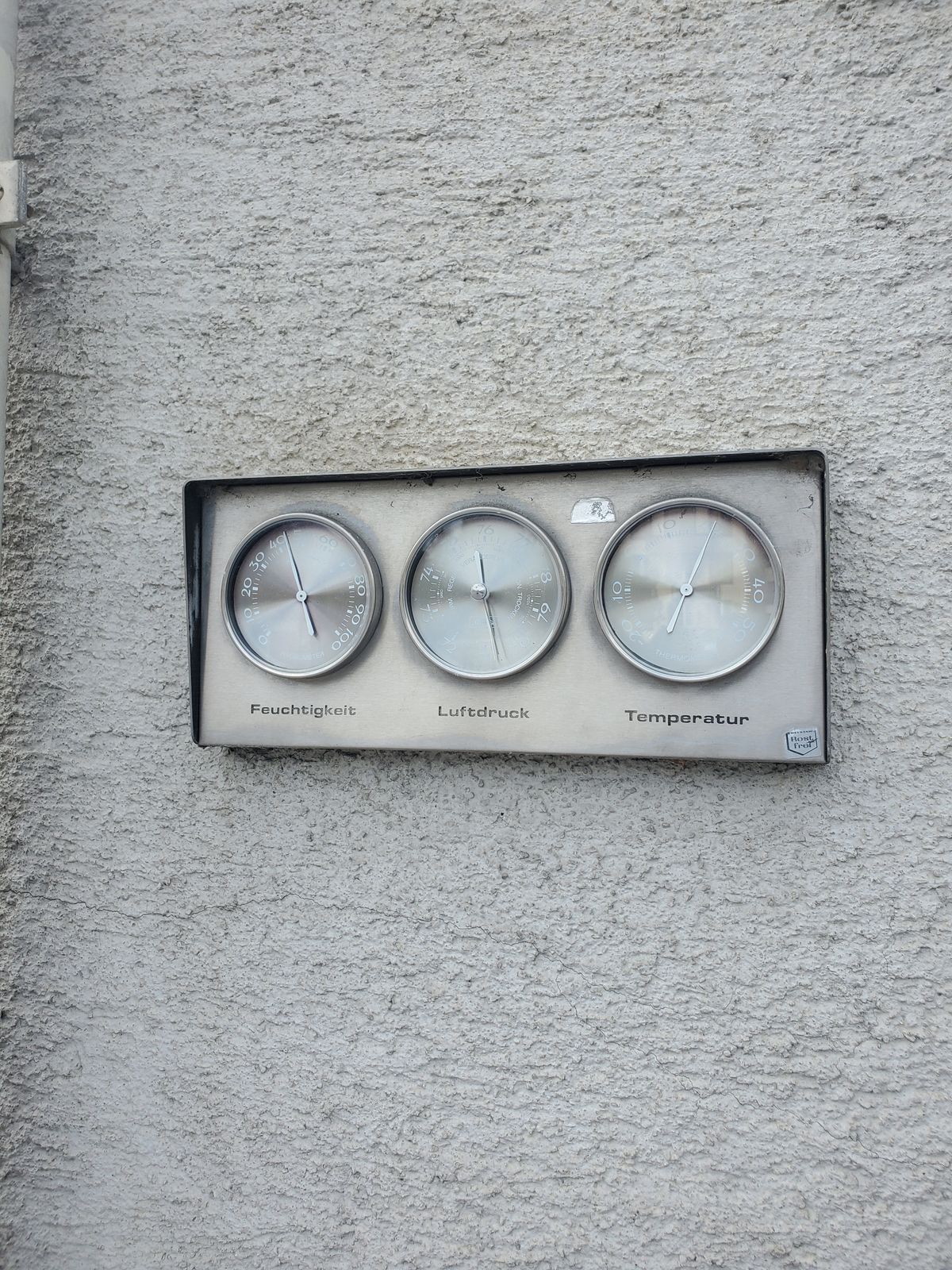 Weather gauging meters installed on a building wall