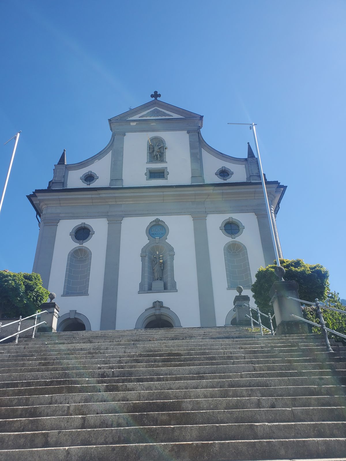 Photo of stairs leading to church